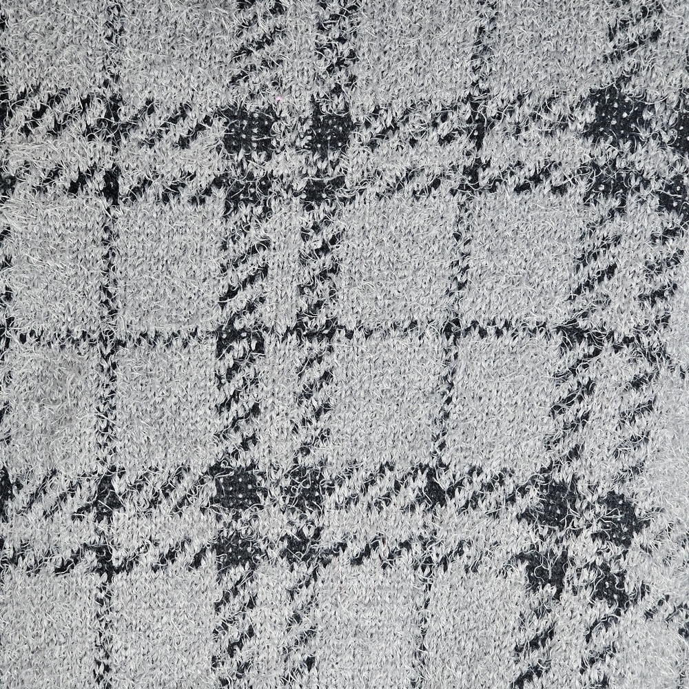Lily Morgan Dark Grey Plaid Open Front Long Sweater Cardigan Size 2X - Picture 9 of 9